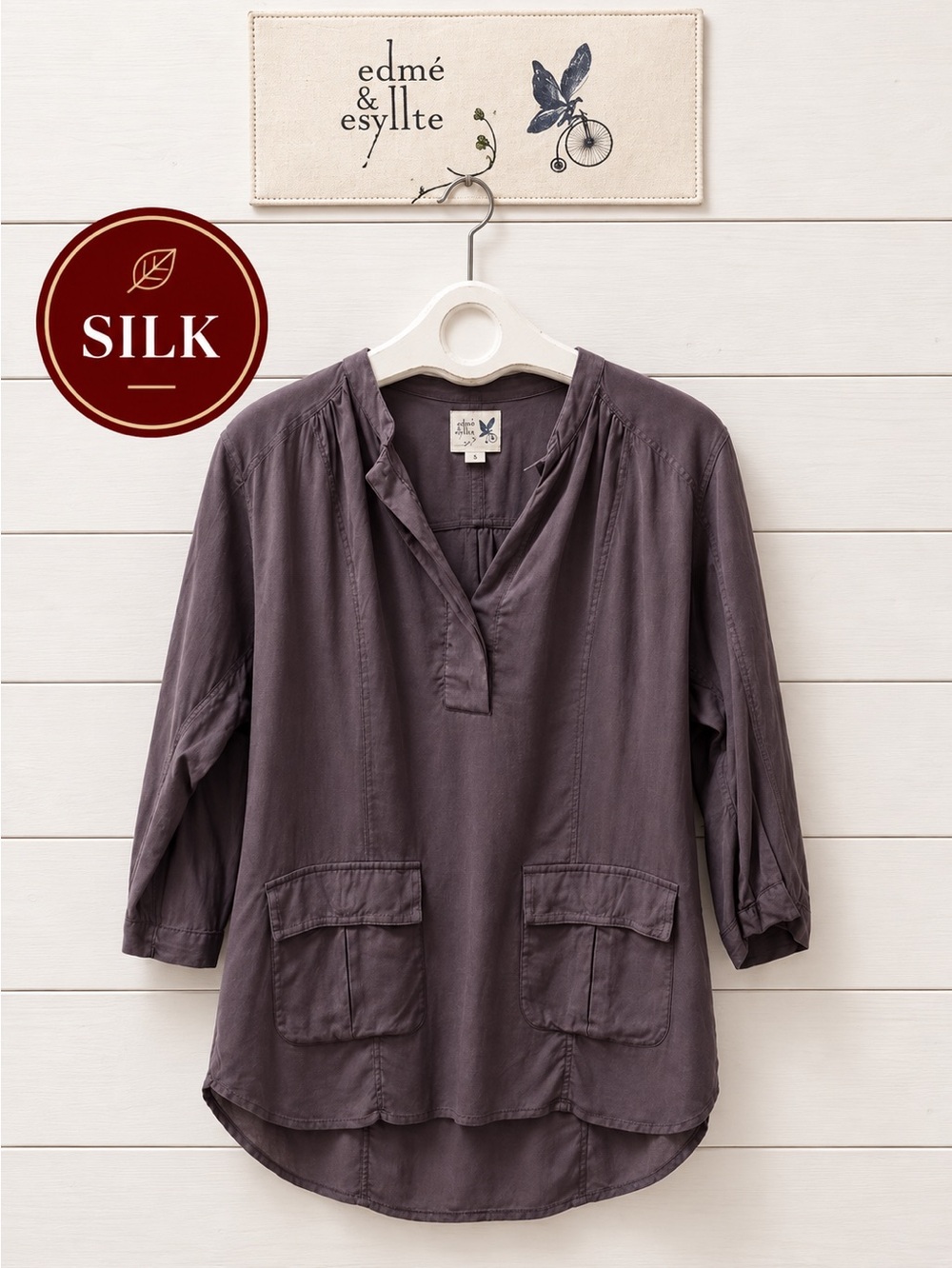 Edmé & Esyllte Anthropologie 100% silk blouse – Size M